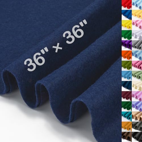 XSEINO Navy Large Felt Fabric 36 X 36 (1 Square Yard) 1.4 mm Thick Soft Felt Fabric Sheet for Crafts Blue Series Colors Soft Nonwoven Fabric Fit for Decoration Sewing DIY Crafts