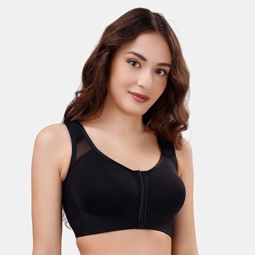 Image of SOIE Women Front Closure Full Coverage Non Padded Non Wired Posture Correction Bra