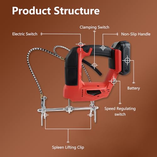 Electric Beehive Frame Shaking Machine, Handheld Electric Bee Shake Machine, 20v Electric Bee Remover, Brushless Motor Bee Remover, for Honey Bee Farm Beekeepers, Red-2batteries