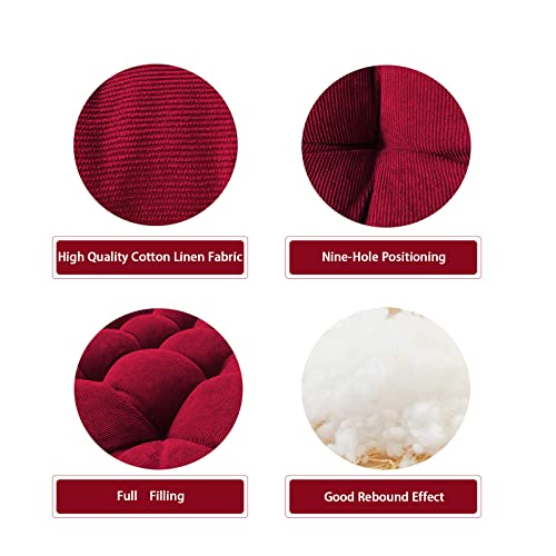 Bilkoivn Square Meditation Pillow For Seating On Floor, Solid Thicken Futon Pillow Seat Tatami Floor Cushion For Yoga Corduroy Chair Pad Adults & Kids, 22X22 Inch (Wine Red) #TOP2