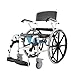 VEVOR Shower Wheelchair, 17.5in Width Aluminum Alloy Bathroom Wheelchair for Inside Shower, Adjustable Rolling Shower Chair w/Brake for Disabled Adult, 300 lbs Capacity Shower Commode Transport Chair