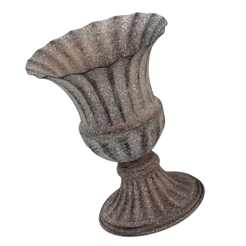 GARVALON Jarrones Para Cementerio Conmemorativos De Hierro, Tamaño Estándar, Color Gris Vintage, Soporte Estable Antidesplazamiento, Decoración Para Tumbas y Nichos, Adecuado Para Funerales y Eventos,