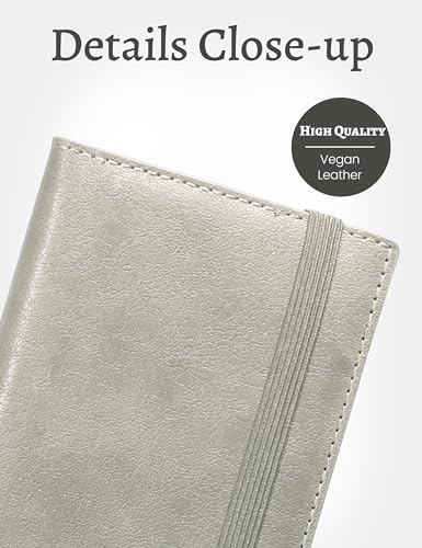 Image of Yarnic Checkbook Cover for Personal Checkbook, Checkbook Holder with Pen Holder & Built-in Clear Plastic Divider for Duplicate Checks (Grey)