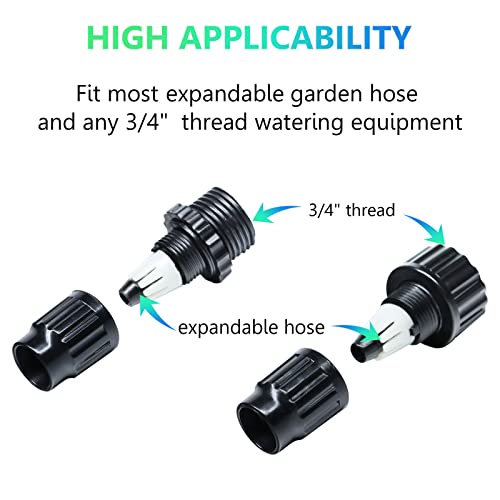 Ecodeseo Expandable Garden Hose Repair Kit, Plastic Flex Hose Repair Kit, Male And Female Hose End Repair Fittings/Connector, 5 Pack #TOP3