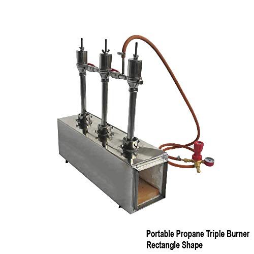 Portable Propane Triple Burner Knife and Tool Making Farrier Forge, Rectangle Shape