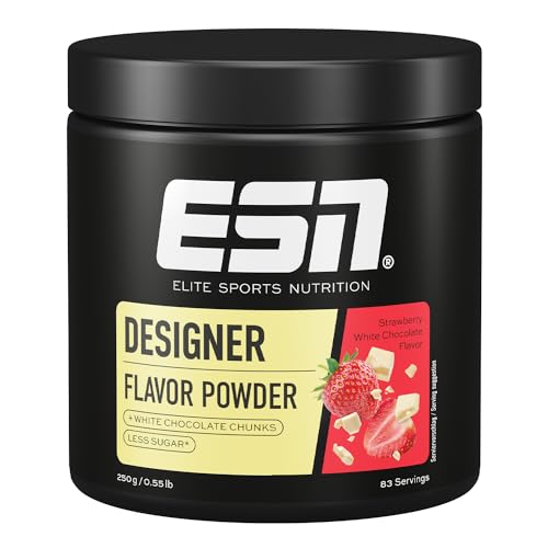 ESN Designer Flavor Powder, Strawberry White Chocolate, 250 g, Geschmackspulver zum Süßen, ohne viel Zucker und Kalorien - made in Germany