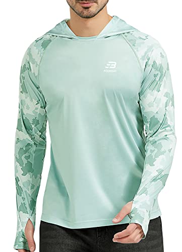 Foorski Mens Hoodies Upf 50+ Sun Shirts Long Sleeve Athletic Workout Running Hoodie Outdoor Uv Protection Shirts Green Xl #TOP14