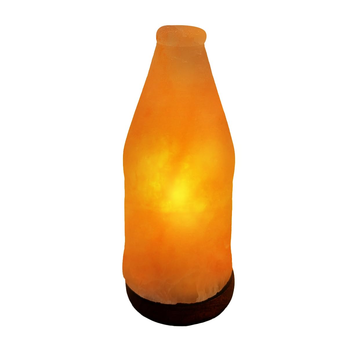 Pink n Salt Coke Shaped Salt Rock Lamp - 100% Organic & Authentic Himalayan Salt Lamp Comes with a Wooden Base - Hand Carved Premium Finish
