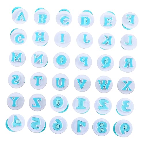 SOLUSTRE 1Set Impress Cookie Stamp Alphabet Cutters Food Grade for Baking Fondant and Cake Decorating Fun DIY Tool for All Ages