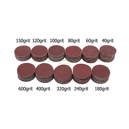 Autotoolhome 110Pcs 1 Inch Sanding Discs With 2Ps 1/8 Shank Polishing Pads Hook And Loop Sandpaper Abrasive Tool Attachment 40-600Grit #TOP3