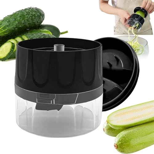 Cortador en espiral de verduras con función de cepillado, cortador en espiral ajustable apto para lavavajillas, herramienta de cocina, cortador de calabacín, cortador de espaguetis, para casa