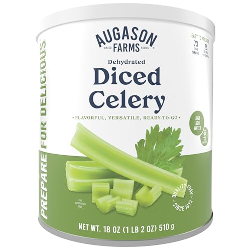 Dehydrated Diced Celery Emergency Food Supply 73 Servings 25 Year Shelf Life Great for Cooking and Snacks - Dehydrated Meals Survival Food Camping Essentials Can