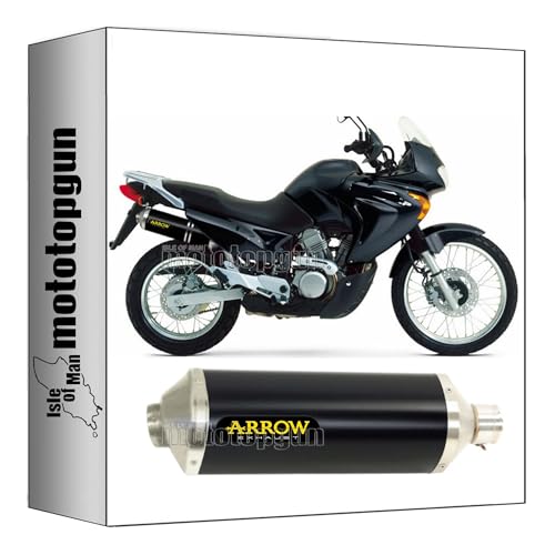 Silencieux Arrow Race-Tech aluminium noir et embout acier Honda Transalp 650