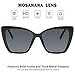 mosanana Oversized Cat Eye Sunglasses for Women Trendy Big Large Retro Square Cute 70s Designer Fashion Aesthetic Cool Black Glasses MS52028