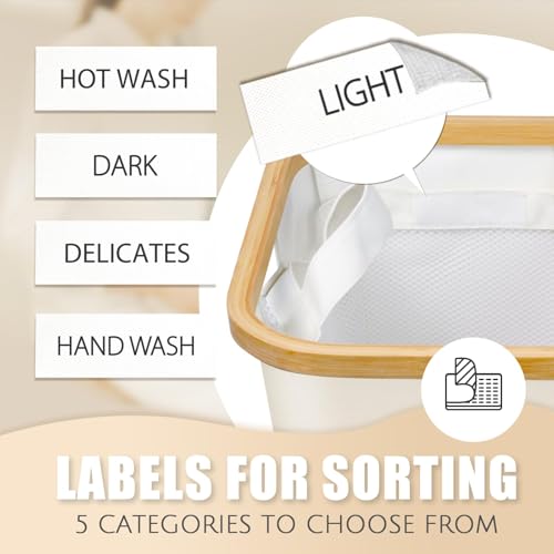 Extra Large 3 Section Dirty Clothes Laundry Basket with Lid, Dirty Clothes Hampers with Removable Bags for bedroom and Laundry Room, Beige