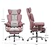 GTPLAYER Gaming Stuhl, Gamer Stuhl, Ergonomischer Bürostuhl mit Fußstütze, Stoffoberfläche, Federsitzkissen, Gaming Chair Gepolstert, Gaming Sessel 150kg Belastbarkeit Rosa