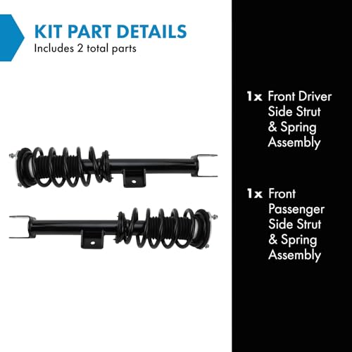Image of TRQ Front Driver and Passenger Side Strut and Spring Assembly Set Loaded Compatible with 17-22 Tesla 3