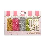 Confect Sparkling Sugar for Baking & Cake Decorative Sugar Assorted pack of 5 Tropical Summer Sparkling Sugar Sprinkles Mix Golden, Bright Pink, Sliver, Parrot Green & White- 3.5 Oz