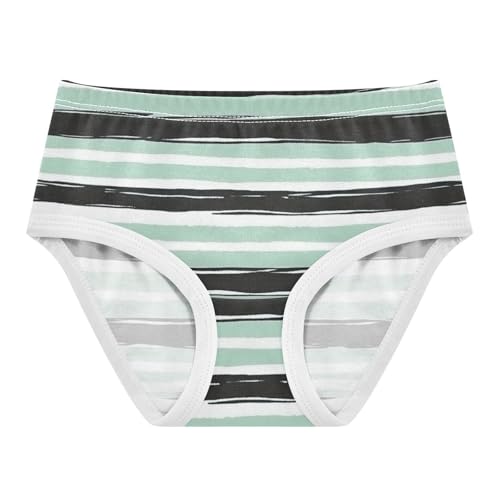 Girls' Sport Panties Organic Cotton Toddler Underwear for Toddlers Mint Green Striped