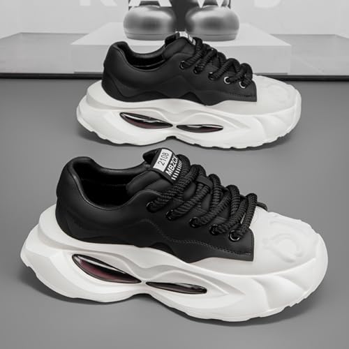 Men's Thick Soled Sports Shoes with Two Tone Shoelaces, Spliced Upper, Unique Anti Slip Pattern, Suitable for Daily and Sports use2