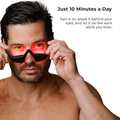 Capillus Eyelift Red Light Therapy for Eyes - Under Eye Red Light Therapy Glasses 685nm - Red Light Therapy for Eyes Bags, Wrinkles, Fine Lines, Crow's Feet and Dark Circles