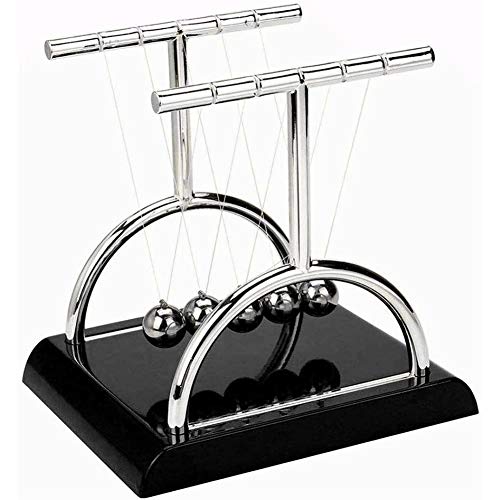Rosmall Newtons Cradle Balance Balls Newtons Balls Swing Balls Physics Science Pendulum Ball Desk Table Decor Black Base Small