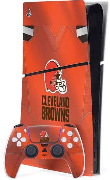 Skinit Decal Gaming Skin Compatible with PS5 Slim Digital Edition Bundle - Officially Licensed NFL Cleveland Browns Large Logo Design