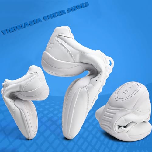 Boys Girls White Cheer Shoes Lace-up School Competition Chearleading Dancing Walking Yoga Sports Shoe Sneakers4