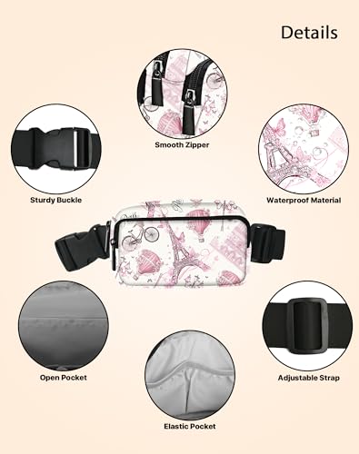 Image of Paris Eiffel Tower Fanny Pack for Women Belt Bag Fashion Everywhere Waist Pouch Lightweight Crossbody Bags with Adjustable Strap