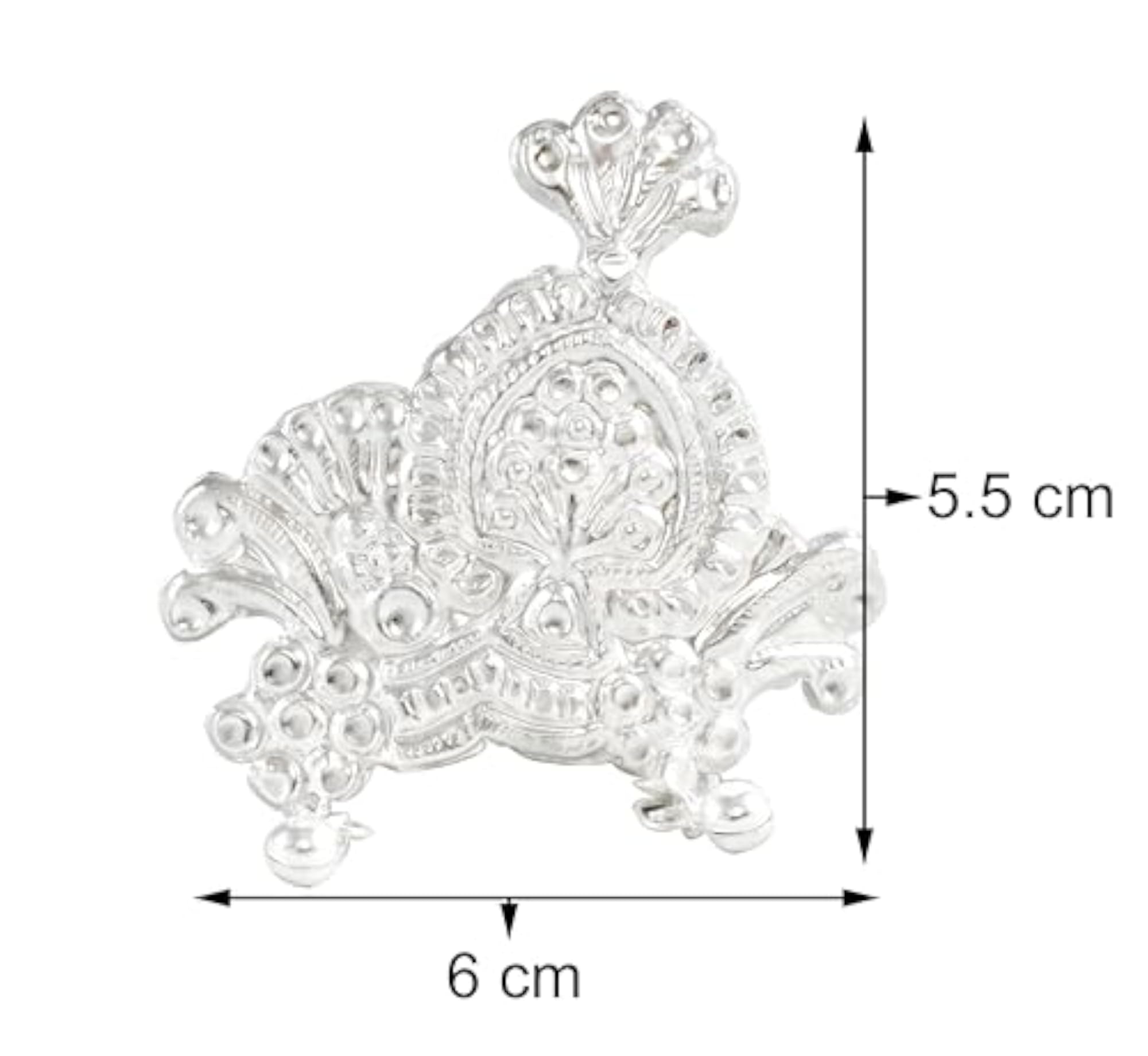 Pure Silver Mukut Crown for Deity Idols, Handcrafted