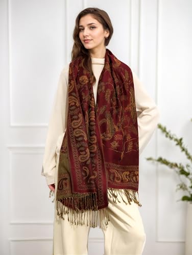 Achillea Reversible Festival Pashmina Rave Scarf, Shawls and Wraps for Evening Dress, Indian Scarves for Women3