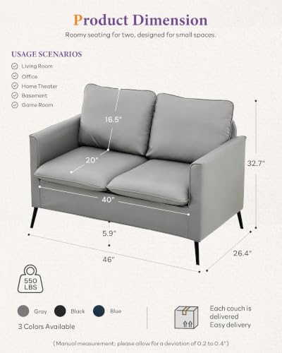 Faux Leather Loveseat and Accent Chair 2 Piece Set for Stylish Living Rooms - Image 2
