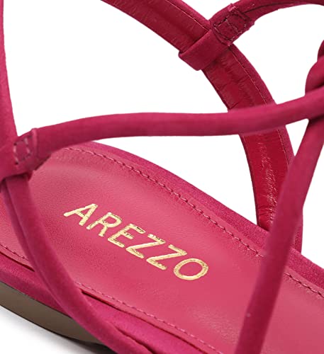 Arezzo Women's Camila Lace Up Strappy Flat Sandal, Fancy Pink, Size 7.5 #TOP5