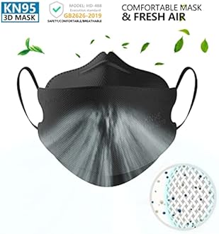 KN95 Face Masks 100 Pack, Breathable Comfortable and Disposable KN95 Mask, Black