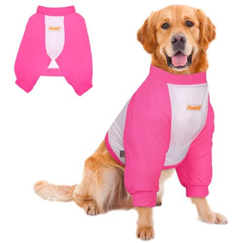 Image of Dog Recovery Suit, Recovery Sleeve for Dogs, Dog Elbow Braces Protector for Leg Injuries & Joint Pain, Dog Cone Alternative to Stop Licking Leg Wounds, Bright Pink (XL), X-Large