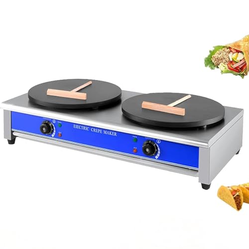 Máquina eléctrica comercial para crepes y pizza con temperatura ajustable y placa de calefacción antiadherente para una cocción eficiente