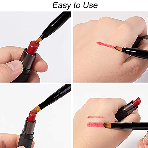 Prettyaimee Retractable Lip Brush Lip Liner Brushes Concealer Dual End Travel Retractable Lipstick Eyeshadow Foundation Makeup Brush Tool #TOP3