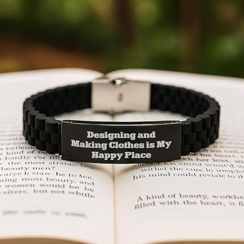 Designing and Making Clothes Enthusiast Gifts from Friends - Glide lock Clasp Bracelet Inspired by 'Designing And Making Clothes Is My Happy Place' for Family, Men, Women, and Coworkers image 5