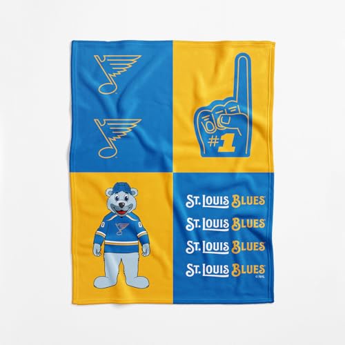 NHL St. Louis Blues Officially Licensed Baby Swaddle Blanket, 40 x 50 in, Soft Lightweight Polyester, Domino Design