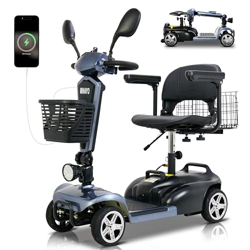MIHAYO 4-Wheel Electric Mobility Scooter 25 Miles, Foldable