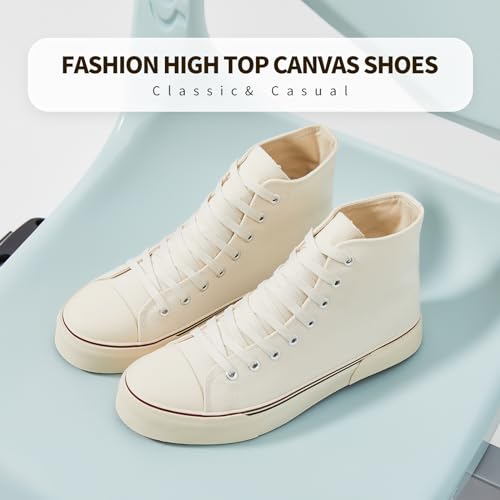 Image of hash bubbie High Top Canvas Sneakers Fashion Walking Shoes | high tops non slip on walking breathable casual comfortable lace up tennis shoes