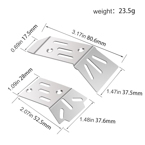 Image of Stainless Steel Front & Rear Skid Plate Bottom Chassis Armor Cover Upgrade Parts for 1 /18 Arrma Granite Grom Typhon Grom Mega 380
