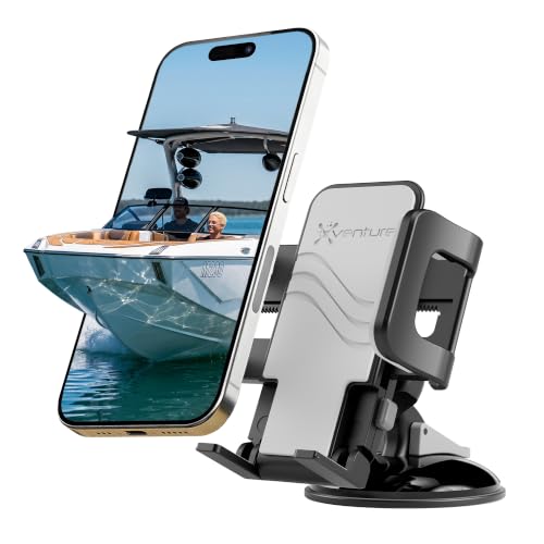 XVenture Bracketron Griplox Waterproof Phone Mount for Boats Marine Suction Cup Holder with Sealed Case Secure Boat/Kayak/Jet Ski Phone Holder Fits Smartphones up to 6.75