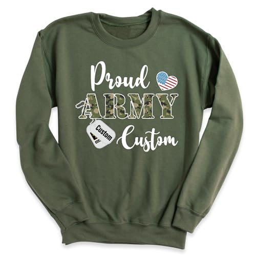 USA Army Shirt Sweatshirt, Proud Army T-Shirt Hoodie, Custom Named USA Army Sweatshirt, Custom Proud Army T Shirts, Proud Army Family Sweatshirt, Army Family Matching Shirt Long Sleeve2