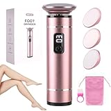 Elektrischer Hornhautentferner Kabellos, 4 Nano-Glasaufsätze, 6-Stufige Fußfeile mit LED-Anzeige,...