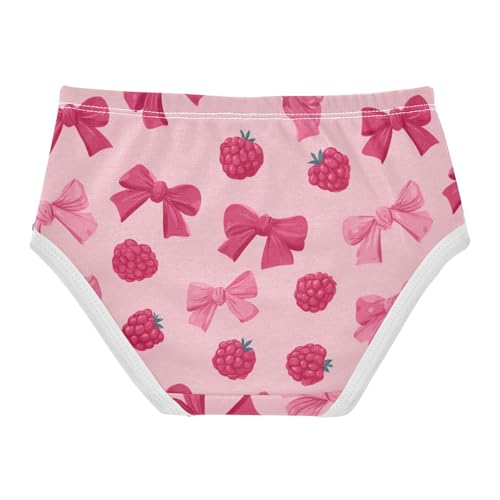 Wusikd Pink Bows Strawberry Girls' Underwear Cotton Girls Briefs Soft Toddler Underwear 2T2