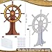 DoubleFill 4 Feet Ship Wheel Cardboard Cutout Nautical Party Decorations Stand up Large Captain Wheel Photo Props Back Drops for Pirate Nautical Party Home Outdoor Decor