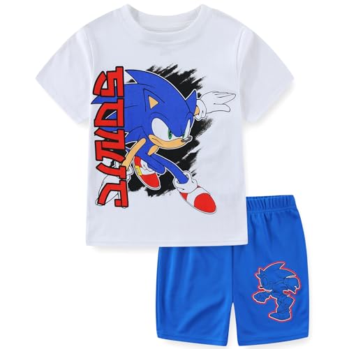 SEGA Sonic the Hedgehog Boys Short Sleeve T-Shirt and Mesh Short Set for Big Kids