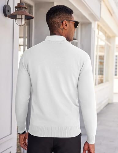 Pull homme à col v blanc idéal pour le bureau et les sorties décontractées - 3