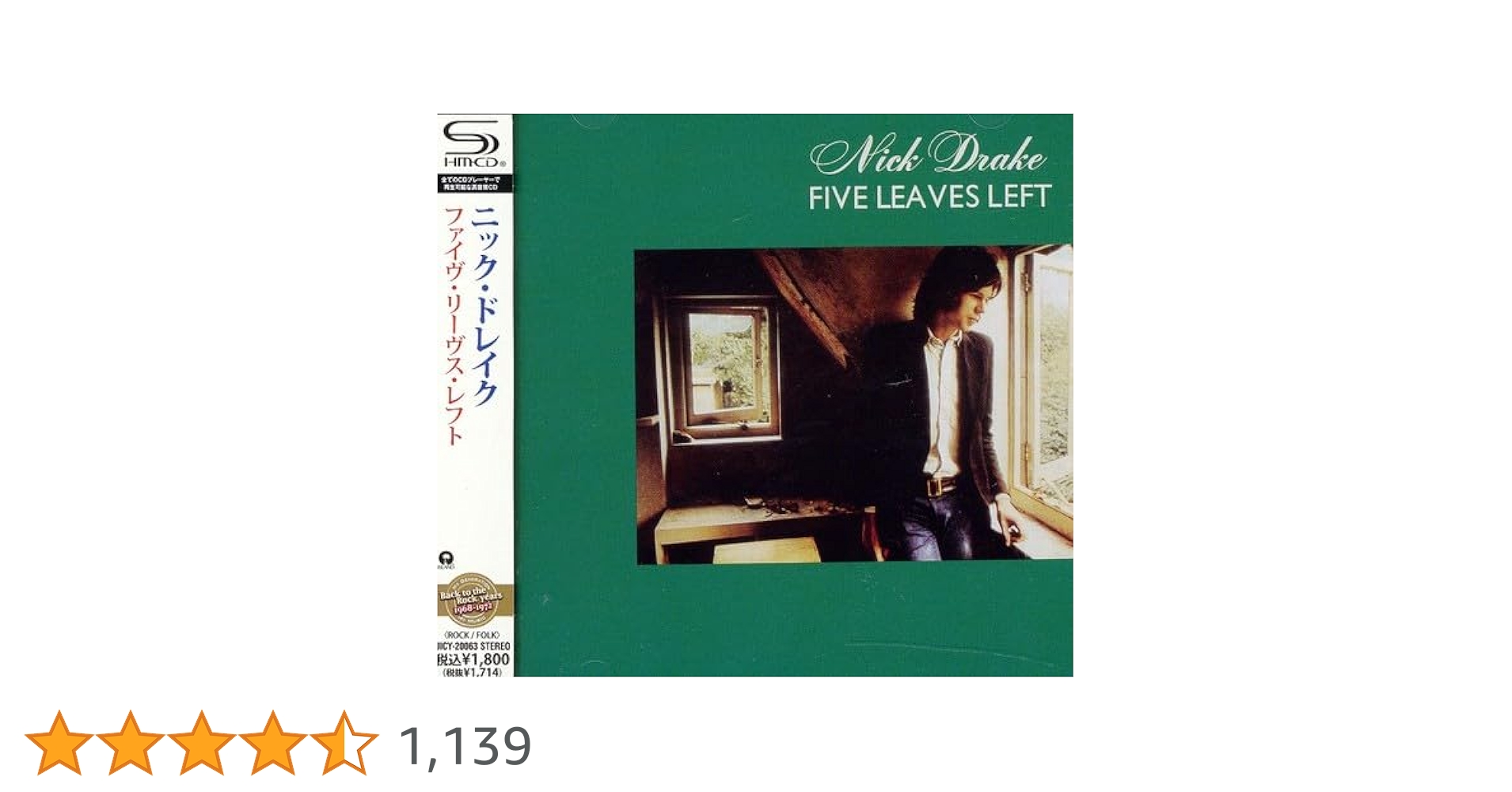 ◾️USプレス盤◾️NICK DRAKE / ニックドレイク■ Five Lea ◾️USプレス盤◾️NICK DRAKE / ニックドレイク□ Five Lea
